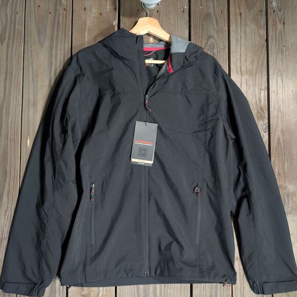 Hawke & Co Black Raincoat Lightweight Weather-Resistant